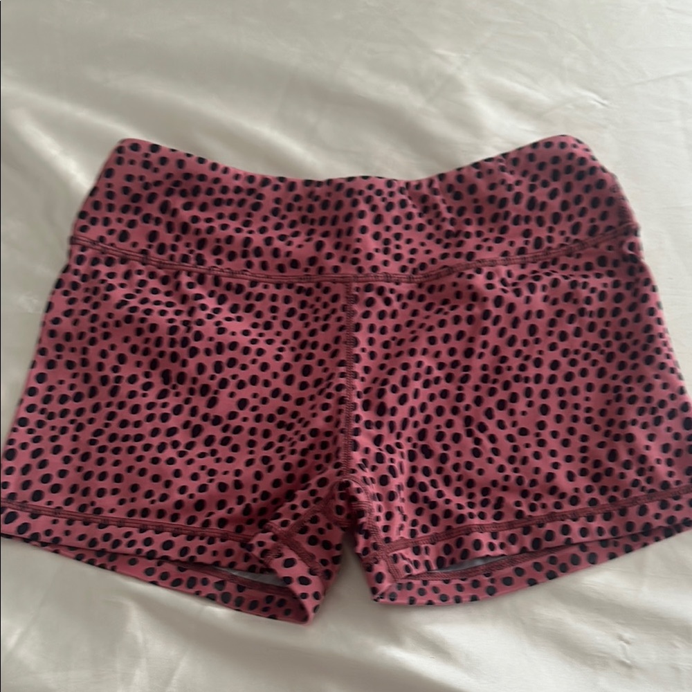 Women's Pink and Black Athletic Shorts